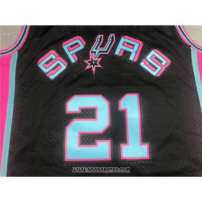 Camiseta San Antonio Spurs Tim Duncan #21 Mitchell & Ness 1998-99 Negro
